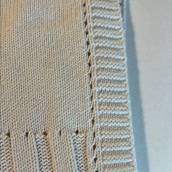 TL CARE Sweater Knit Blanket Organic Cotton Baby Stroller Nursing Cream Ivory - Picture 5 of 7